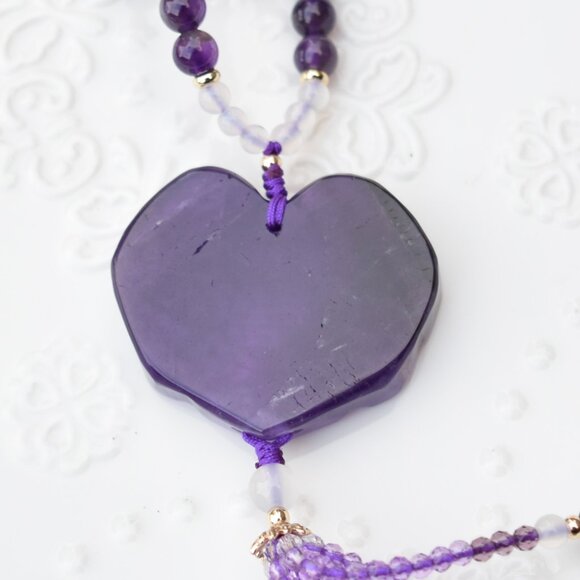 Amethyst Flora Lock Beaded Necklace - Picture 3 of 6